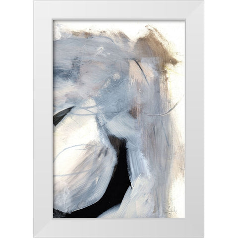 Windy White Modern Wood Framed Art Print by Hobday, Dan