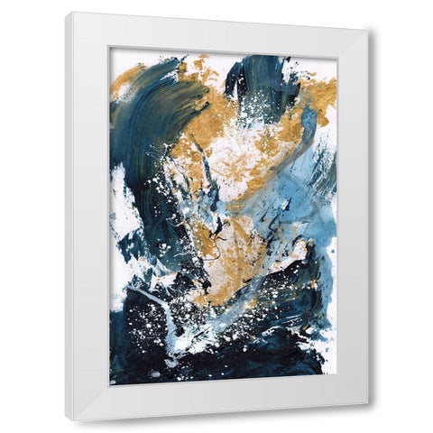 Golden Sea White Modern Wood Framed Art Print by Hobday, Dan