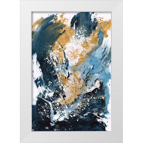 Golden Sea White Modern Wood Framed Art Print by Hobday, Dan