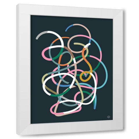 Color Lines White Modern Wood Framed Art Print by Hobday, Dan