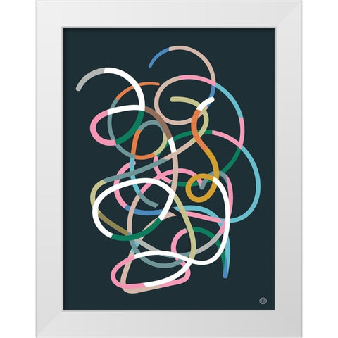 Color Lines White Modern Wood Framed Art Print by Hobday, Dan