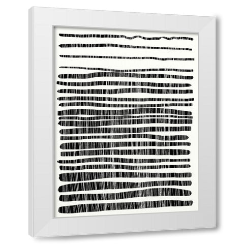 Lines White Modern Wood Framed Art Print by Hobday, Dan