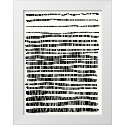 Lines White Modern Wood Framed Art Print by Hobday, Dan