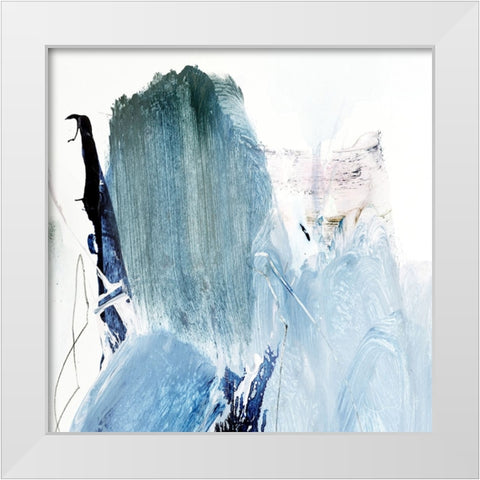 Blues White Modern Wood Framed Art Print by Hobday, Dan