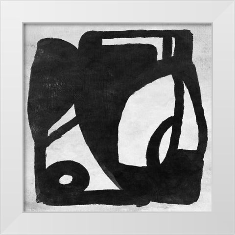 Abstract Melody No3 White Modern Wood Framed Art Print by Hobday, Dan