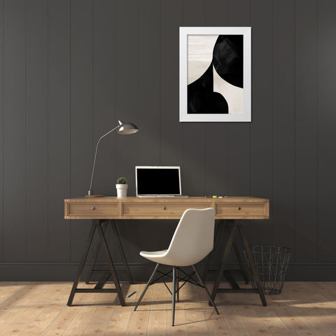 Night White Modern Wood Framed Art Print by Hobday, Dan