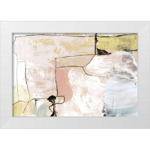 Abstract Pastels White Modern Wood Framed Art Print by Hobday, Dan