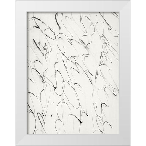 Script White Modern Wood Framed Art Print by Hobday, Dan