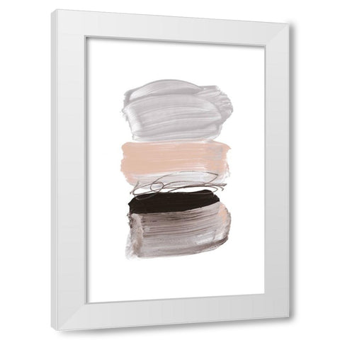 Strokes White Modern Wood Framed Art Print by Hobday, Dan