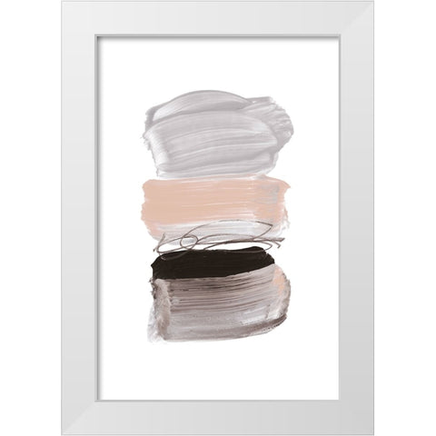 Strokes White Modern Wood Framed Art Print by Hobday, Dan