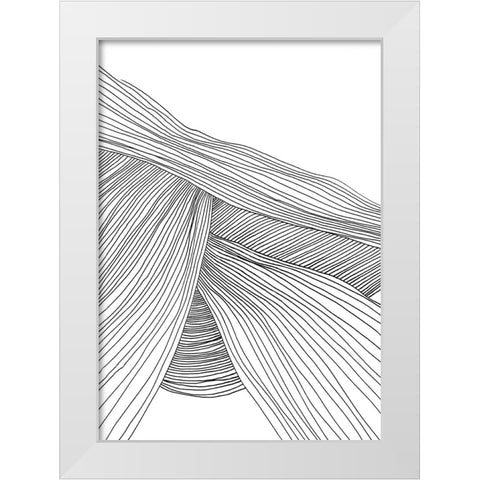 Waves White Modern Wood Framed Art Print by Hobday, Dan