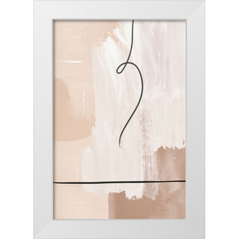 Creamy-3 White Modern Wood Framed Art Print by Moss, Sally Ann