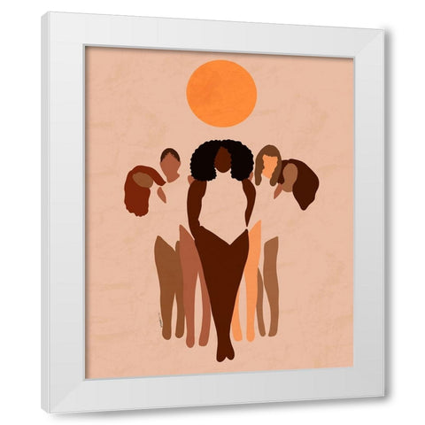 W.O.M.E.N White Modern Wood Framed Art Print by Nguessan, Carelle