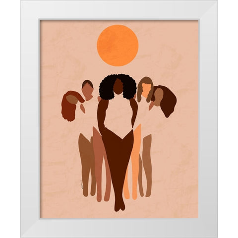 W.O.M.E.N White Modern Wood Framed Art Print by Nguessan, Carelle