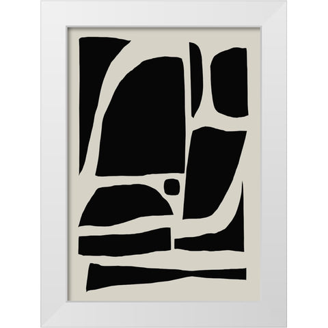 Pieces White Modern Wood Framed Art Print by Hobday, Dan