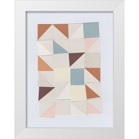 Pastel Geometrics White Modern Wood Framed Art Print by Hobday, Dan