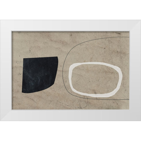 Earthy Geometrics White Modern Wood Framed Art Print by Hobday, Dan