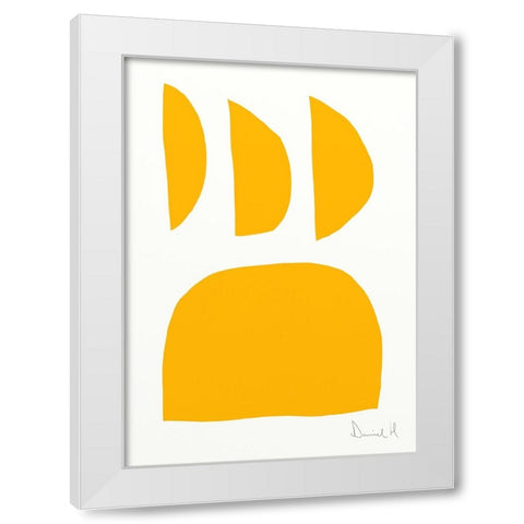 Paw White Modern Wood Framed Art Print by Hobday, Dan