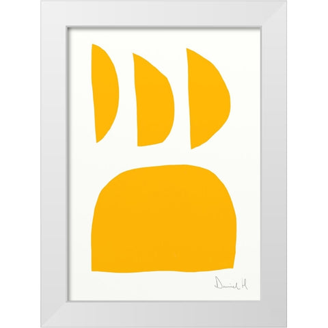 Paw White Modern Wood Framed Art Print by Hobday, Dan