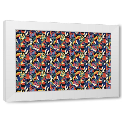 Pattern No 123 White Modern Wood Framed Art Print by Treechild