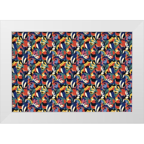 Pattern No 123 White Modern Wood Framed Art Print by Treechild