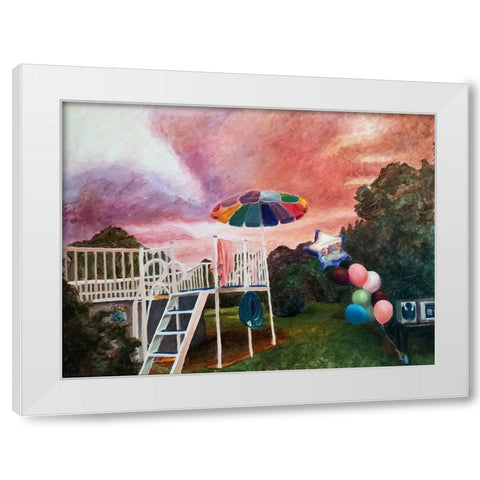 Graduation White Modern Wood Framed Art Print by Key and Sea