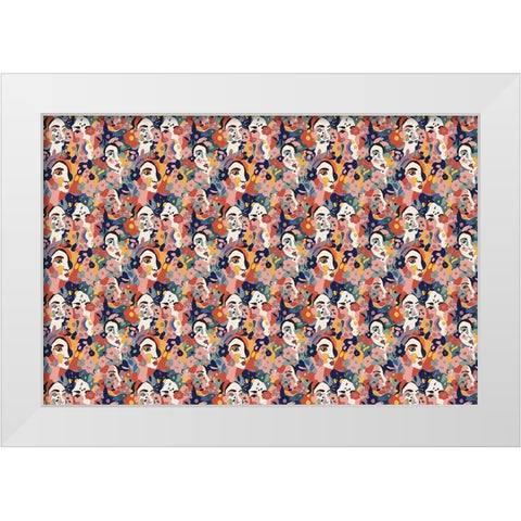 Pattern No 126 White Modern Wood Framed Art Print by Treechild
