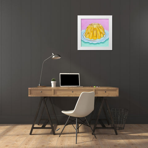 Lemon Jello White Modern Wood Framed Art Print by Key and Sea