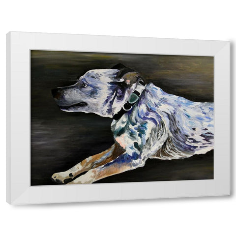 Mika White Modern Wood Framed Art Print by Key and Sea