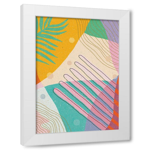 Botanical Disco White Modern Wood Framed Art Print by Demir, Aylin