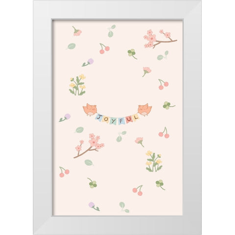 Falling in spring White Modern Wood Framed Art Print by Thai, Xuan