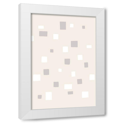 Abstract Squares White Modern Wood Framed Art Print by uplusmestudio