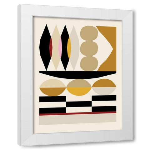 Abstract composition 25 White Modern Wood Framed Art Print by NKTN