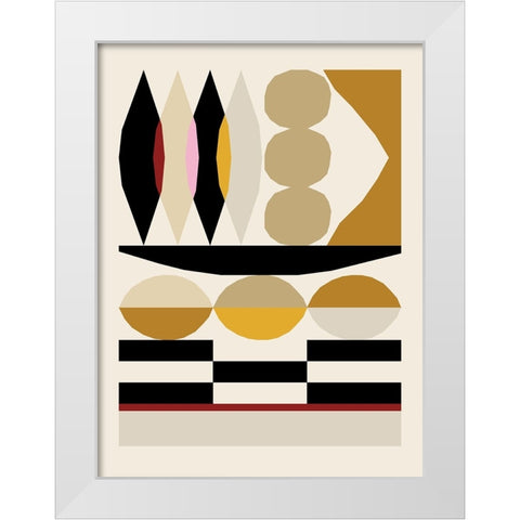 Abstract composition 25 White Modern Wood Framed Art Print by NKTN