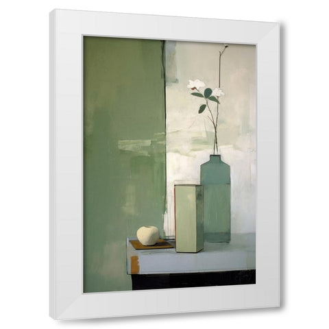 Green Still Life White Modern Wood Framed Art Print by Treechild