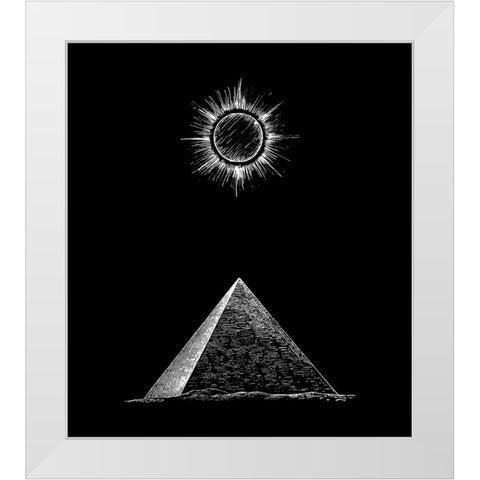 Kemit Pyramid White Modern Wood Framed Art Print by Abdel Aal, Hussein