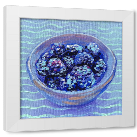 Blackberries White Modern Wood Framed Art Print by and Sea, Key