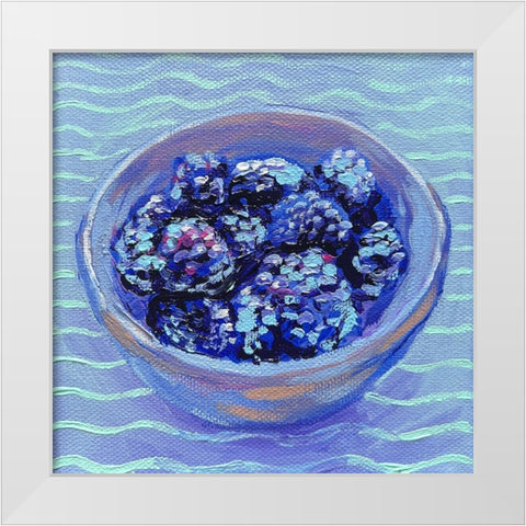 Blackberries White Modern Wood Framed Art Print by and Sea, Key