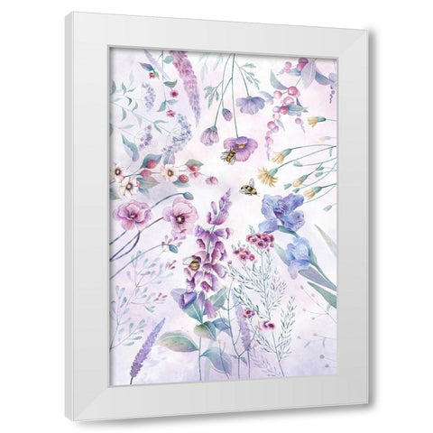 Stunning purple cottage flowers White Modern Wood Framed Art Print by Thai, Xuan