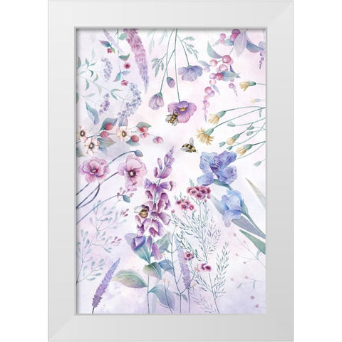 Stunning purple cottage flowers White Modern Wood Framed Art Print by Thai, Xuan