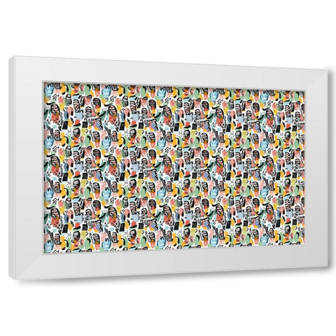 Pattern No 141 White Modern Wood Framed Art Print by Treechild