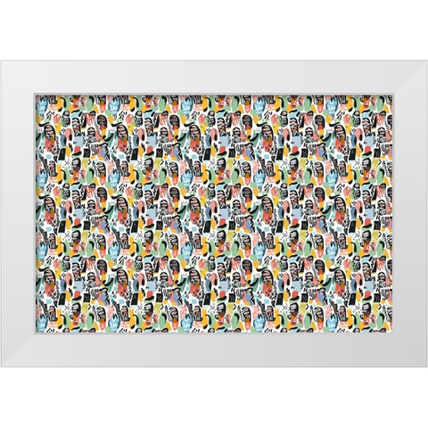 Pattern No 141 White Modern Wood Framed Art Print by Treechild
