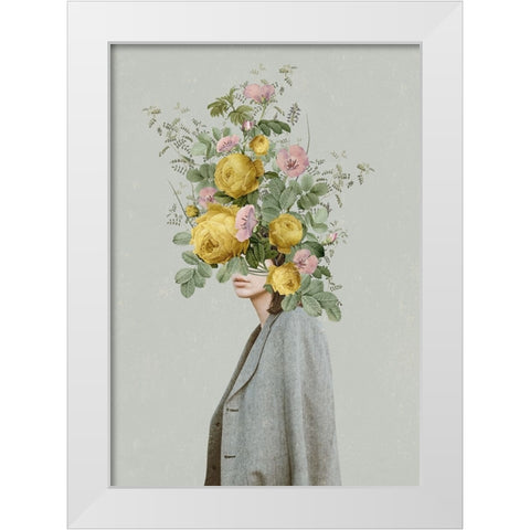 Yellow bouquet White Modern Wood Framed Art Print by Floral Studio, Frida