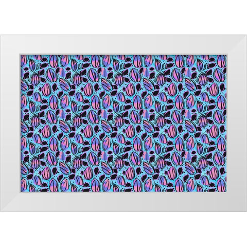 Pattern No 142 White Modern Wood Framed Art Print by Treechild