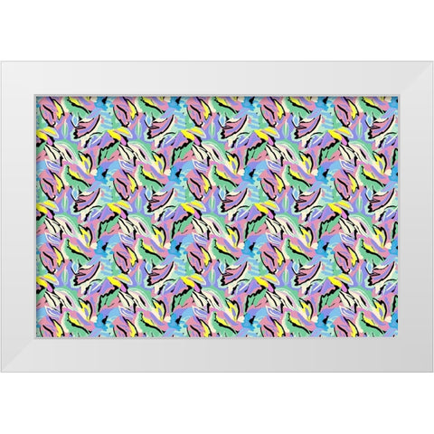 Pattern No 146 White Modern Wood Framed Art Print by Treechild