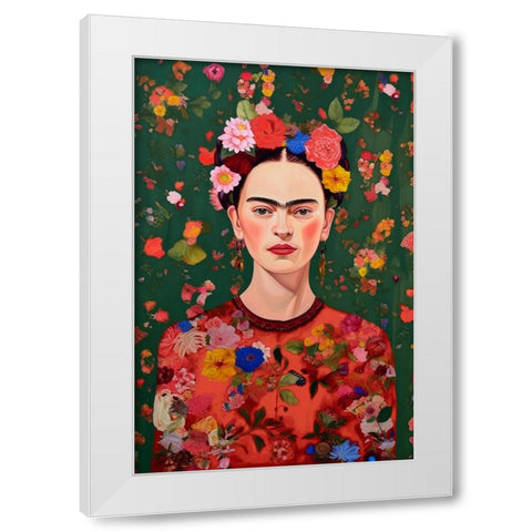 The Love Of Flowers White Modern Wood Framed Art Print by Treechild