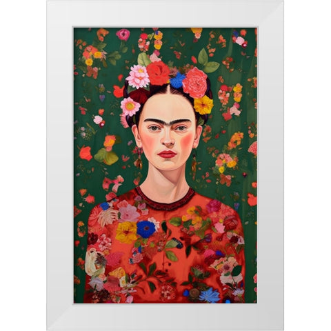 The Love Of Flowers White Modern Wood Framed Art Print by Treechild