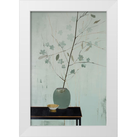 Branch in Vase White Modern Wood Framed Art Print by Treechild