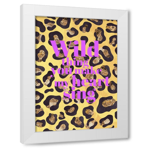 Wild thing typography animal print White Modern Wood Framed Art Print by Manovski, Sarah