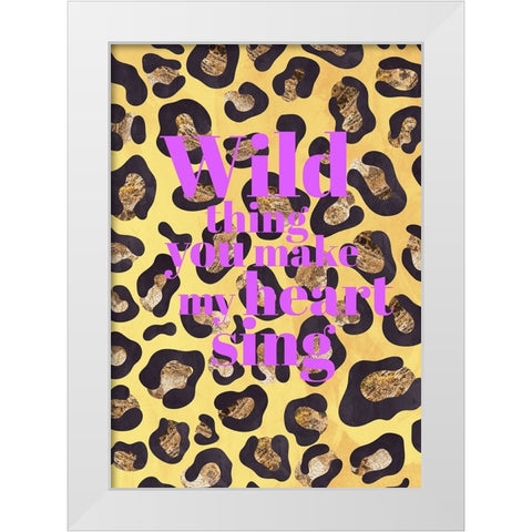 Wild thing typography animal print White Modern Wood Framed Art Print by Manovski, Sarah